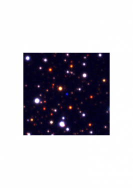 A VPHAS+ combined u g r multi-band “RGB” colour image centred on the planetary nebula central star (CS) candidate. The image is 55 x 55 arcseconds in size and the CS is obvious as the sole blue star in the middle of field, located at RA:16h13m02.1s and DEC:-54o06’32.3” (J2000).